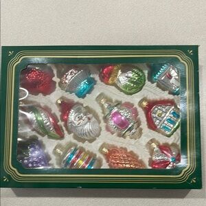 Festive Glass Ornament Set - Multicolor